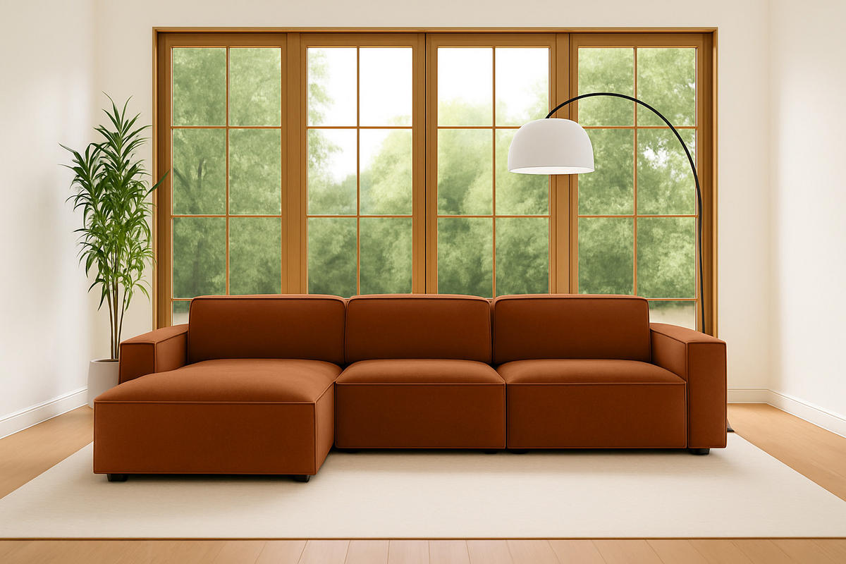 ECKSOFA Cursal L-Form, Stoff Salvador, Braun, Links - Braun, Holz (284/166cm) - Kaiser Möbel