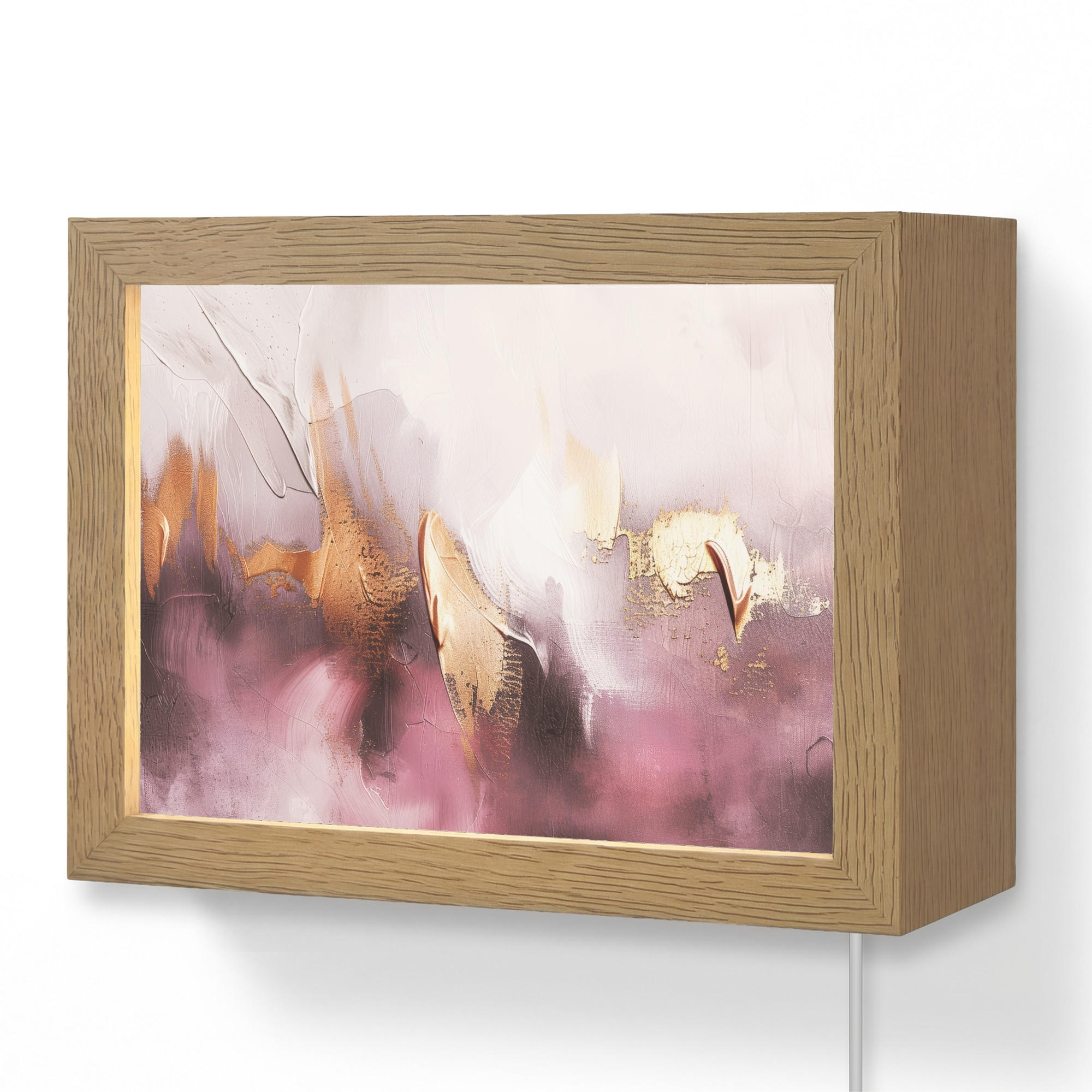 OnlyWow NÁSTĚNNÁ LAMPA Fialová - abstraktní - barva - zlatá 20x15 cm