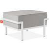 GARTENLOUNGE-HOCKER TRIGLO auf Metallfüßen, Modern, Weiß/Hellgrau - Hellgrau/Weiß, Textil/Metall (69/44/54cm) - KONSIMO®