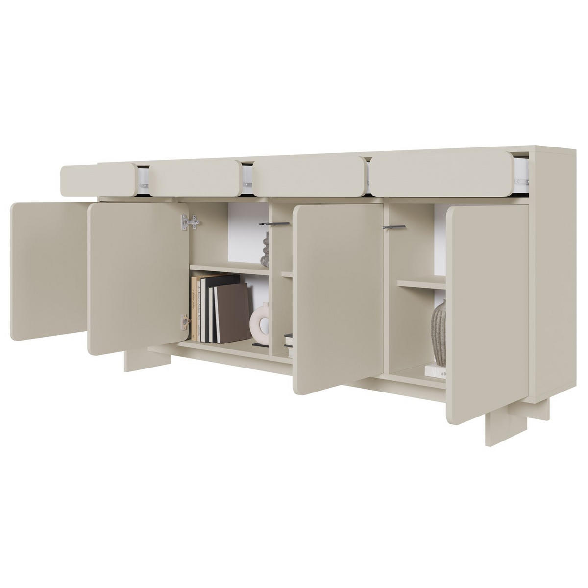 SIDEBOARD Wuwu Greige 200 cm - Taupe, Holzwerkstoff (200/88/35cm) - Selsey
