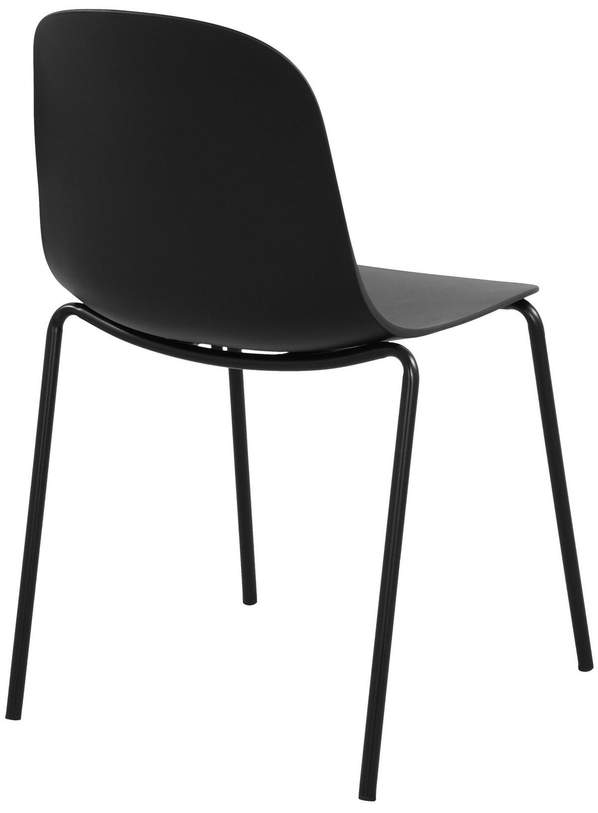STAPELSTUHL 2 Kunststoff Schwarz - Schwarz, Kunststoff/Metall (51/85/55cm) - CLP
