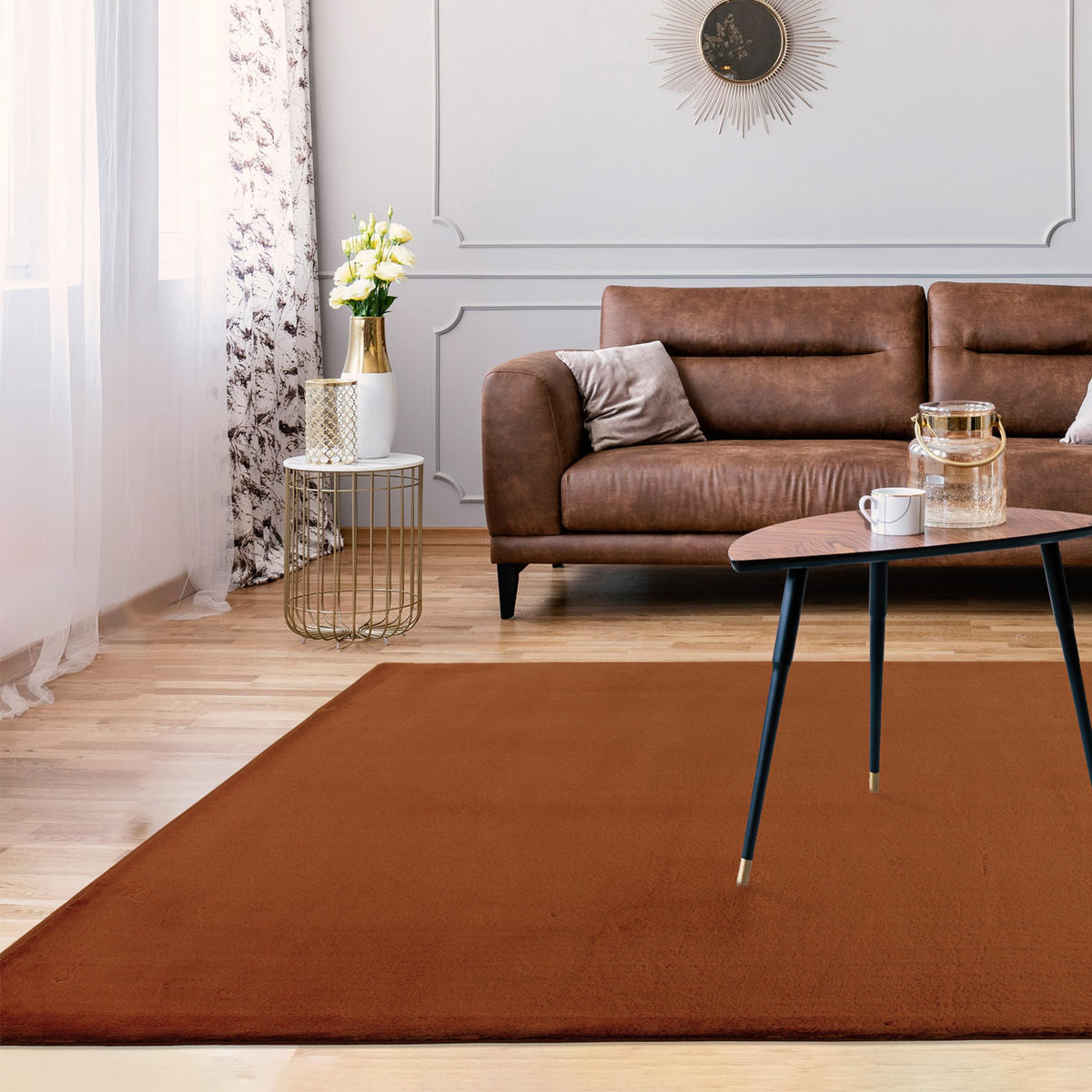 HOCHFLOR-TEPPICH Topia 400 Terra-Rot 160x230 cm - Rot, Textil (230/160cm) - carpet city