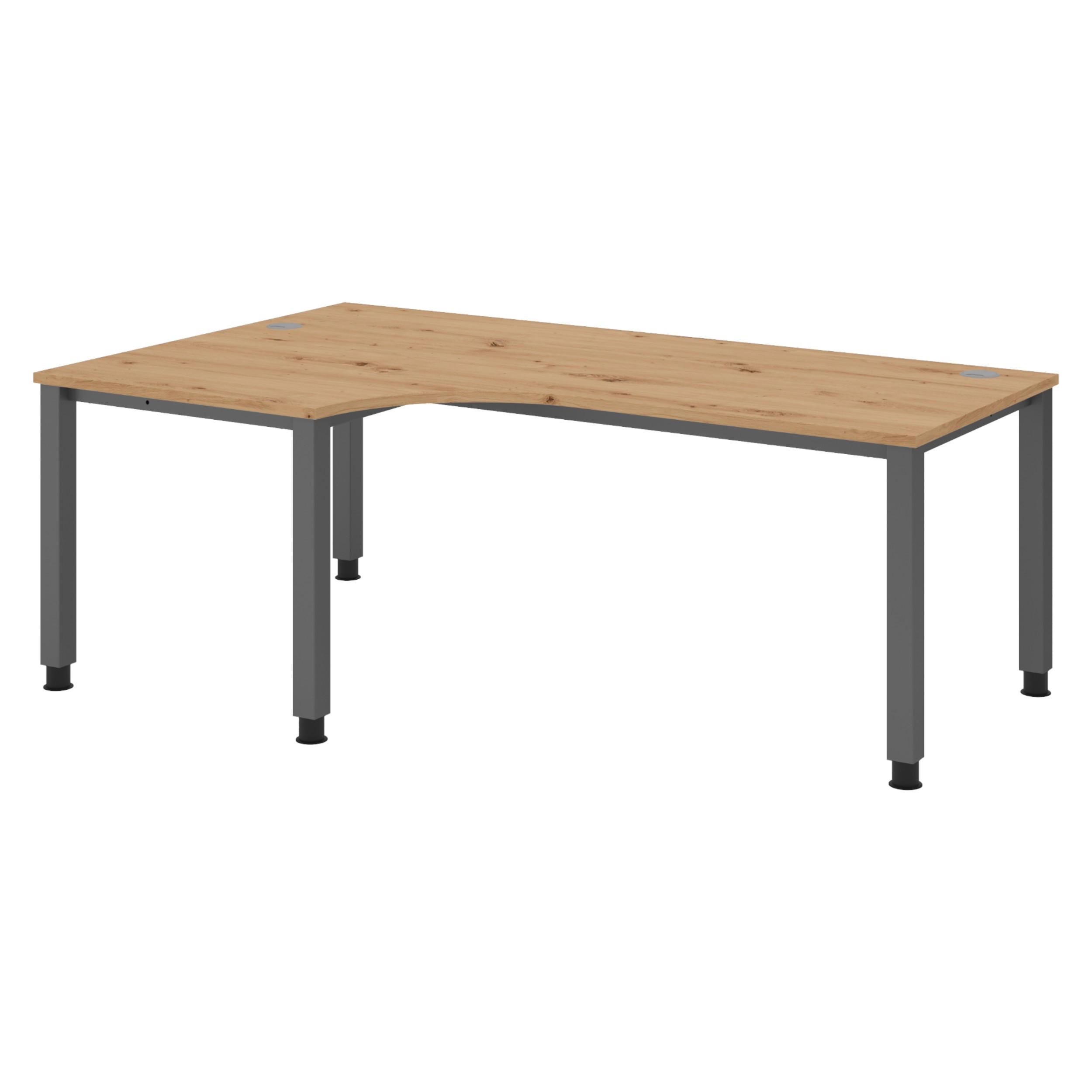 SCHREIBTISCH Serie-Q Gestell: Graphit 120/200/74 cm in Wildeiche - Wildeiche, Holzwerkstoff (120/200/74cm) - bümö
