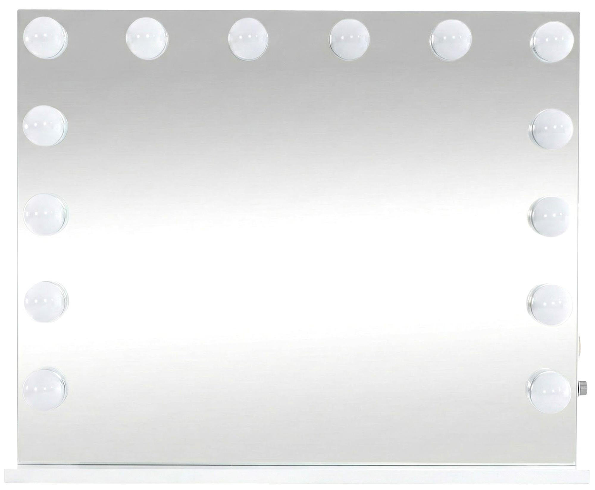 SCHMINKSPIEGEL eckig 80/16/68 cm Kunststoff Weiß - Weiß, Kunststoff (80/68/16cm) - CLP