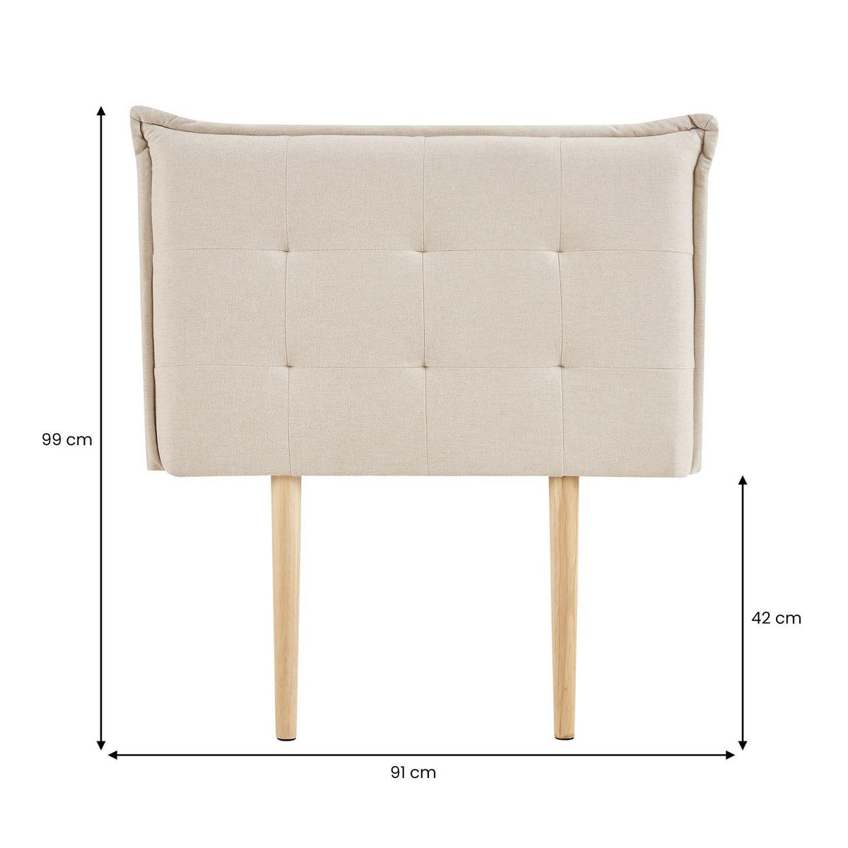 KOPFTEIL JALEYA 90X190 CM - Beige, Textil (91/99/7cm) - IDIMEX