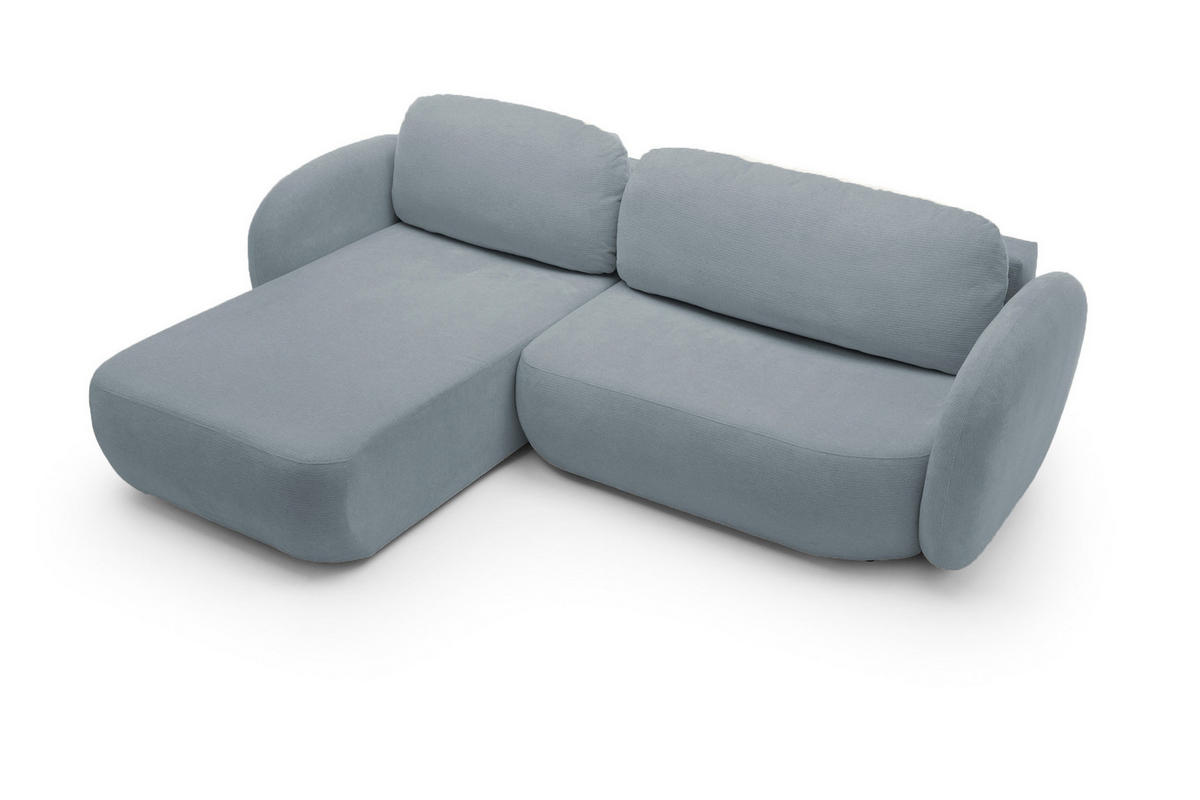 ECKSOFA OLIO L-Form Schlaffunktion mit Bettkasten, lose Rückenkissen, freistehend, LINKS 174x248 cm Dark grey - Blaugrau, Holz/Textil (174/248cm) - DomoHome