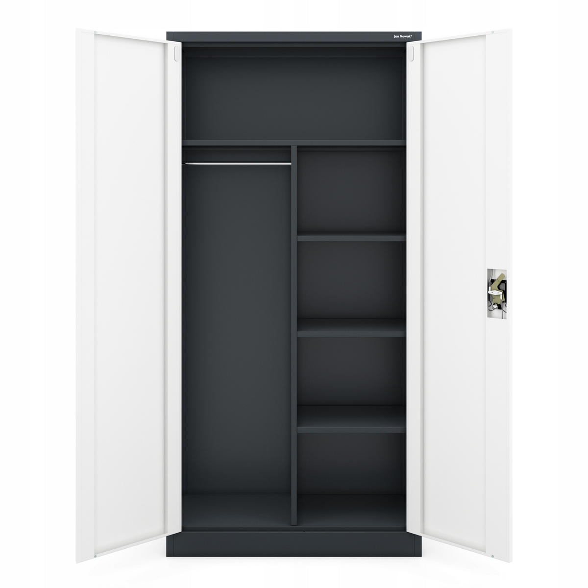 MEHRZWECKSCHRANK DAWID - Anthrazit/Weiß, Metall (90/185/45cm) - Jan Nowak