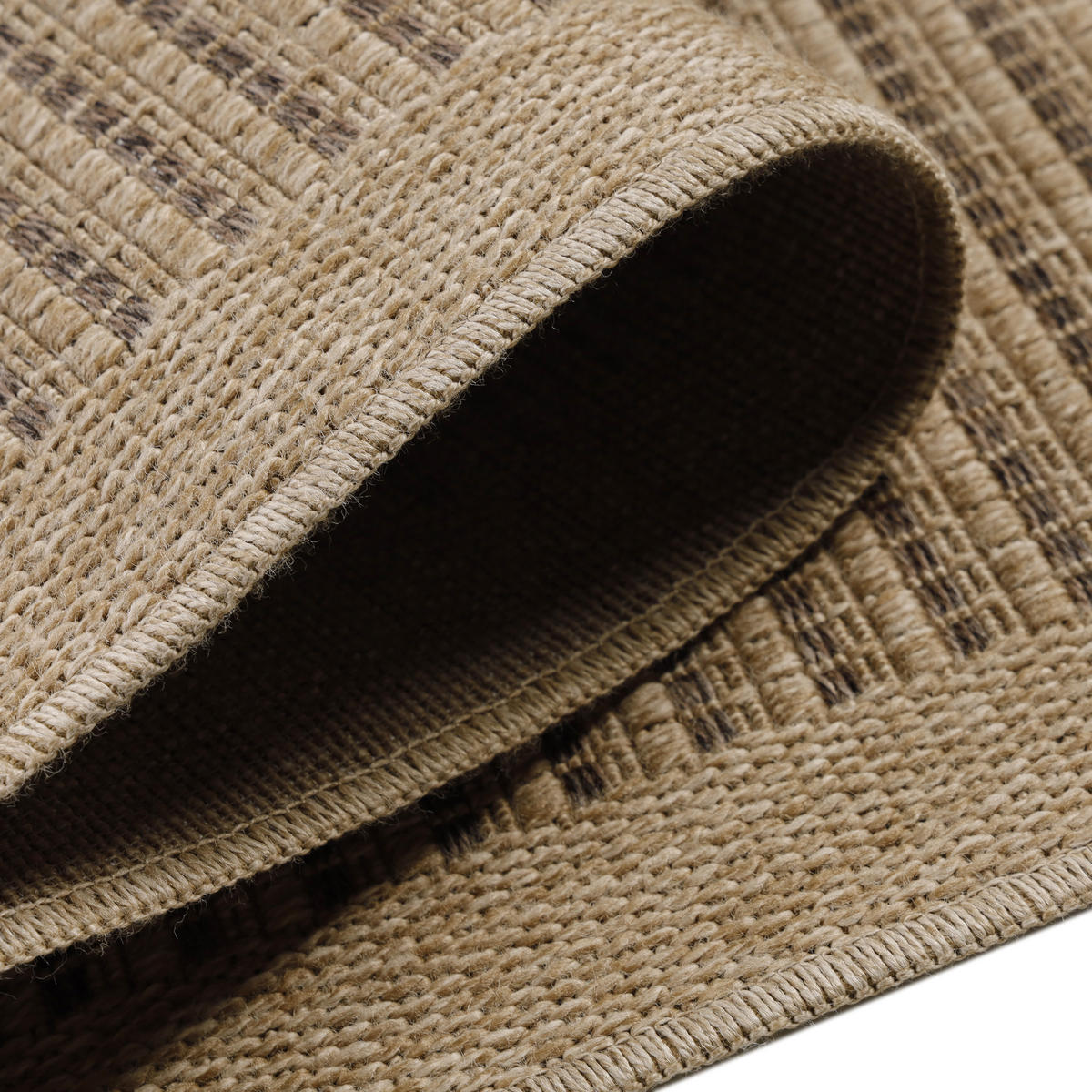 TEPPICH Outdoor Flachgewebe Vintage Polypropylen Balkon Schwarz Läufer 80x150 - Schwarz, Textil (80/150cm) - KADIMA DESIGN