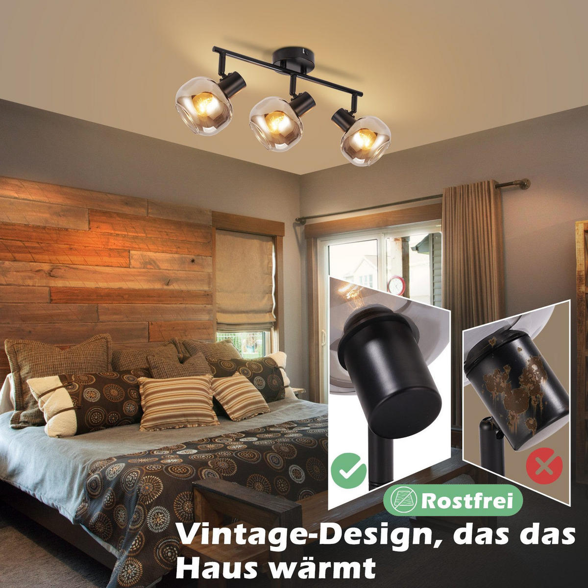 STRAHLER Cottbus 3-flammig 38.5/11/19.5 cm - Schwarz, Metall (38.5/11/19.5cm) - Nettlife