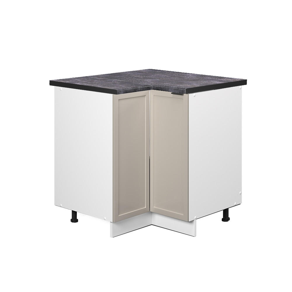 ECKUNTERSCHRANK Fame-Line GrauBeige 80.5 cm, AP Anthrazit - Weiß/Grau, Holzwerkstoff (80.5/82/60cm) - Vicco