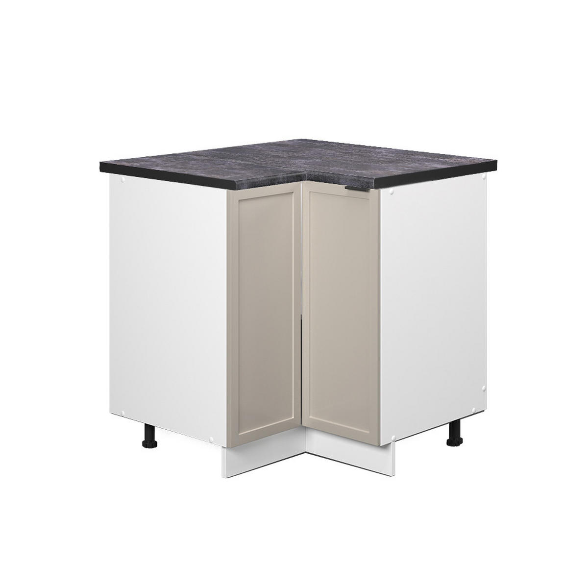 ECKUNTERSCHRANK Fame-Line GrauBeige 80.5 cm, AP Anthrazit - Weiß/Grau, Holzwerkstoff (80.5/82/60cm) - Vicco