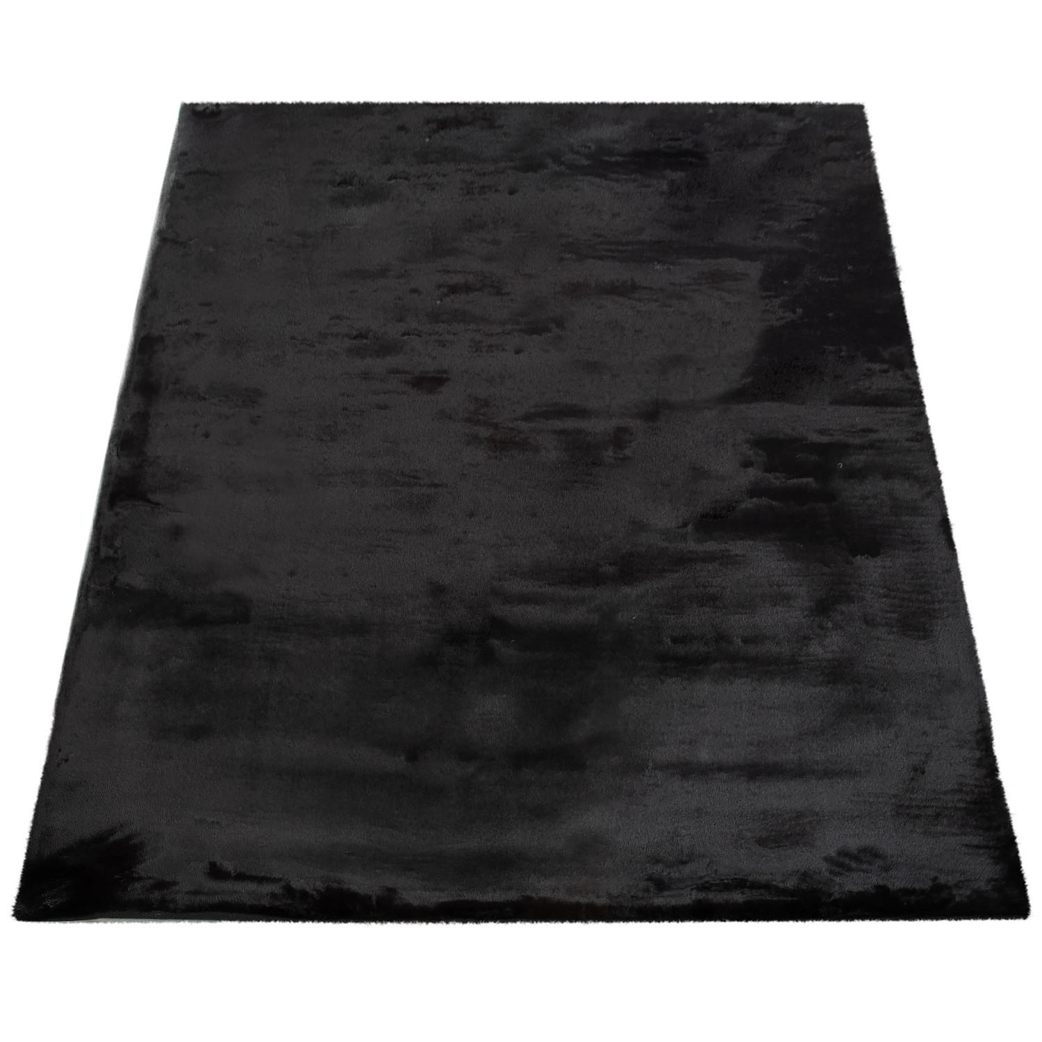 Paco Home Hochflorteppich Schwarz 80x150 cm