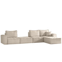 BOHOO modulare Ecke XL Hellbeige Rechts - Ecru, Holz (382/192cm) - Kaiser Möbel
