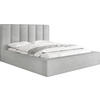 POLSTERBETT Amira mit Bettkasten, Grau Boucle 180x200 cm - Birkefarben/Hellgrau, Holz/Holzwerkstoff (180/200cm) - WFL GROUP