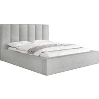 POLSTERBETT Amira mit Bettkasten, Grau Boucle 180x200 cm - Birkefarben/Hellgrau, Holz/Holzwerkstoff (180/200cm) - WFL GROUP