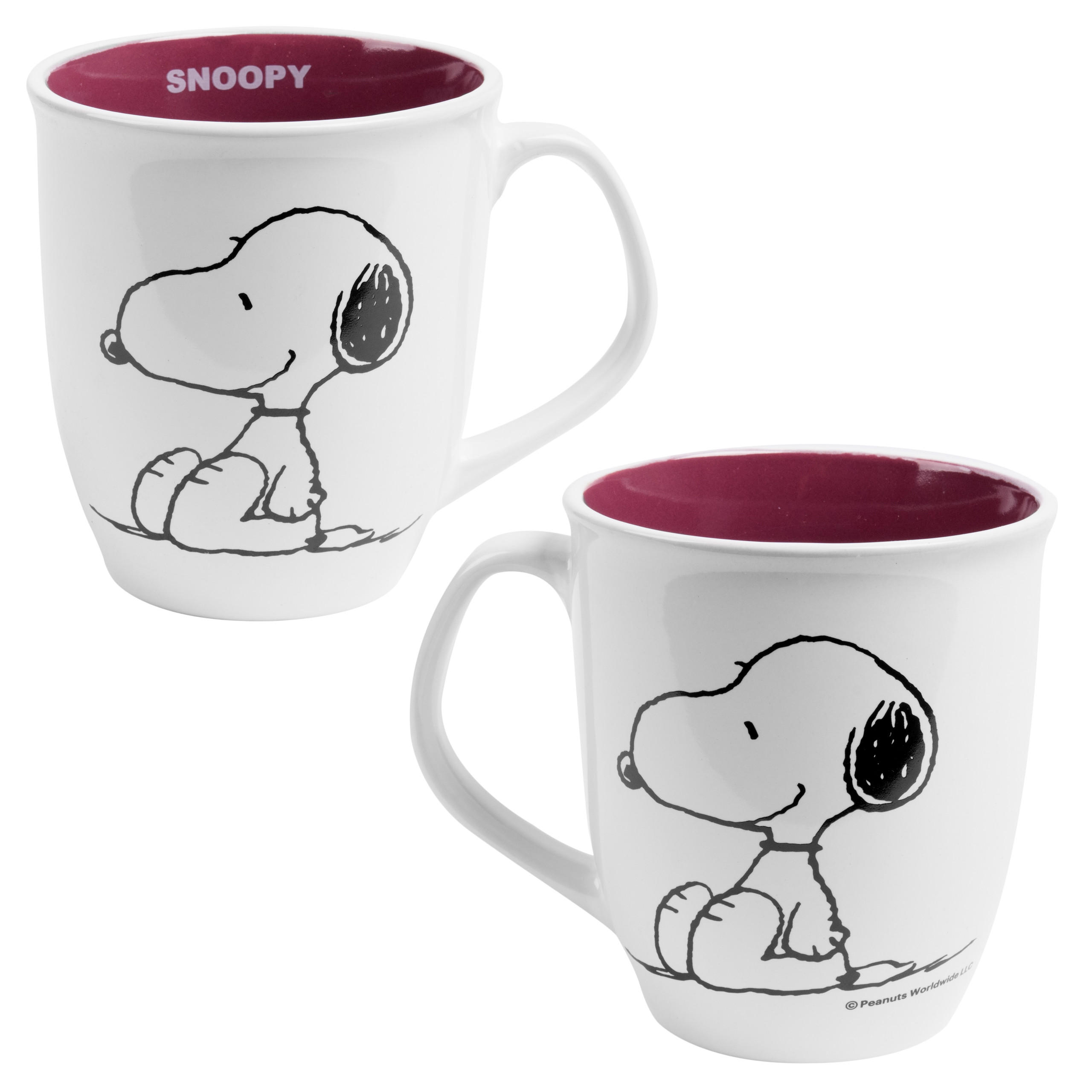 KAFFEEBECHER The Peanuts Snoopy Weiß/Rot 280 ml - Multicolor, Keramik (0.28L) - United Labels