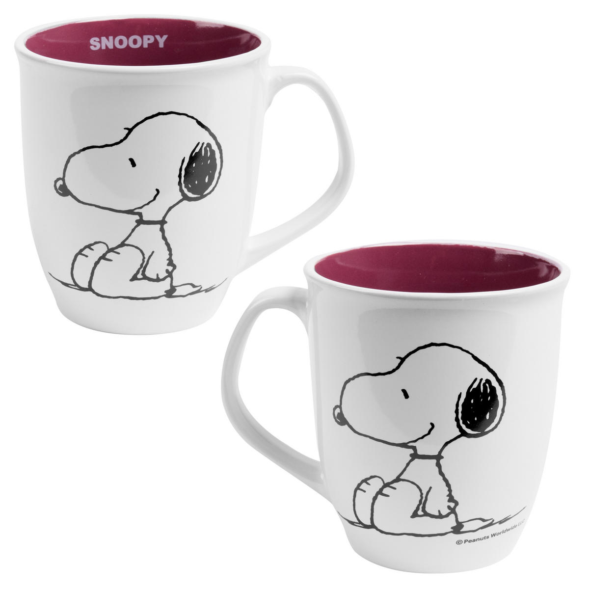 KAFFEEBECHER The Peanuts Snoopy Weiß/Rot 280 ml - Multicolor, Keramik (0.28L) - United Labels