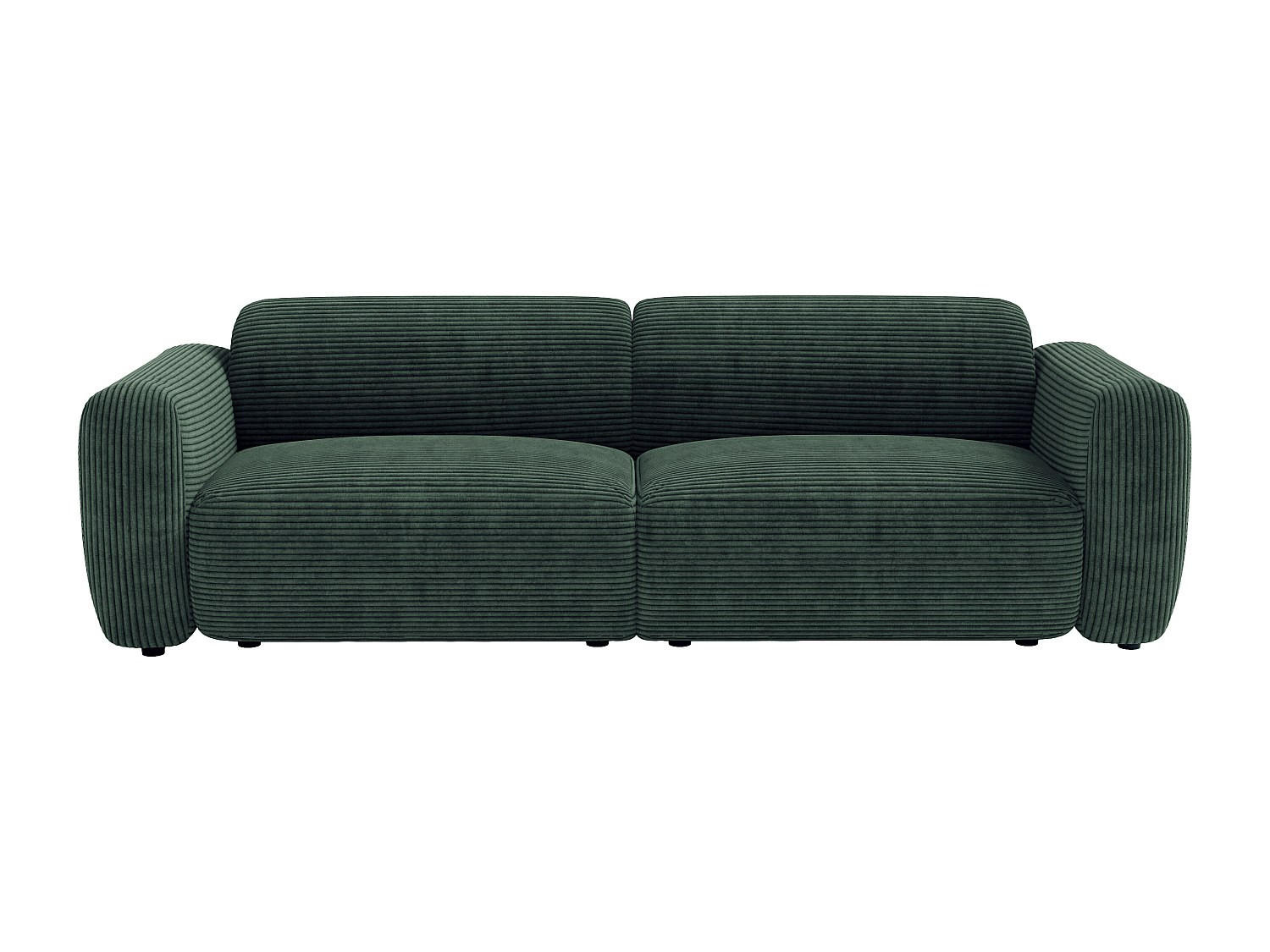 SOFA - 4 Personen - samt - grün Pogni - Grün, Textil (245/73/97cm) - Vente-Unique