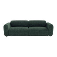 SOFA - 4 Personen - samt - grün Pogni - Grün, Textil (245/73/97cm) - Vente-Unique