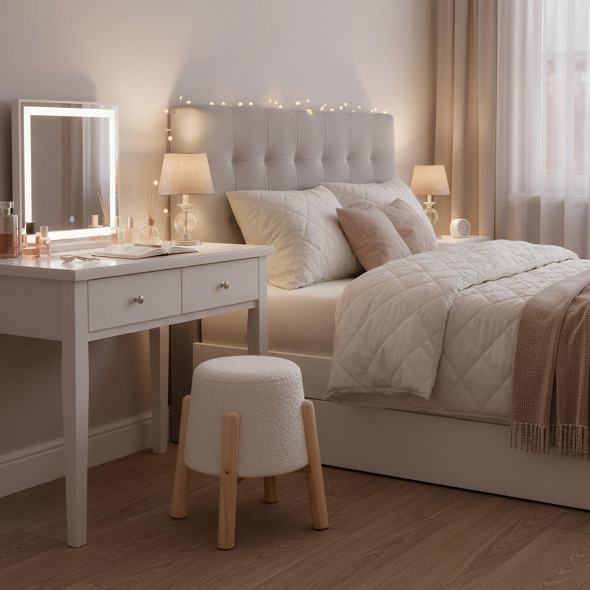 SITZHOCKER - Weiß, Holz/Holzwerkstoff (30/40/30cm) - Relaxdays