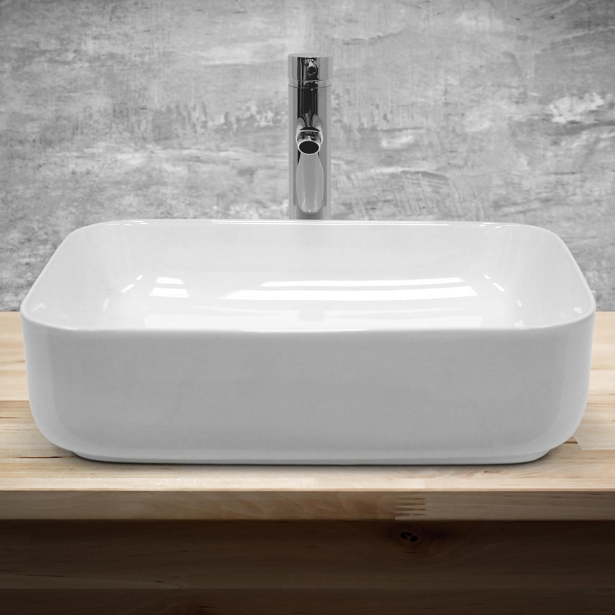 WASCHBECKEN - Weiß, Keramik (39.5/13.5/50.5cm) - ECD-Germany