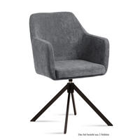 ARMLEHNSTUHL drehbar (2er-Set) Denice 57x87x60 Schwarz/Grau - Schwarz/Grau, Kunststoff (60/87/57cm) - 58aufmkessel