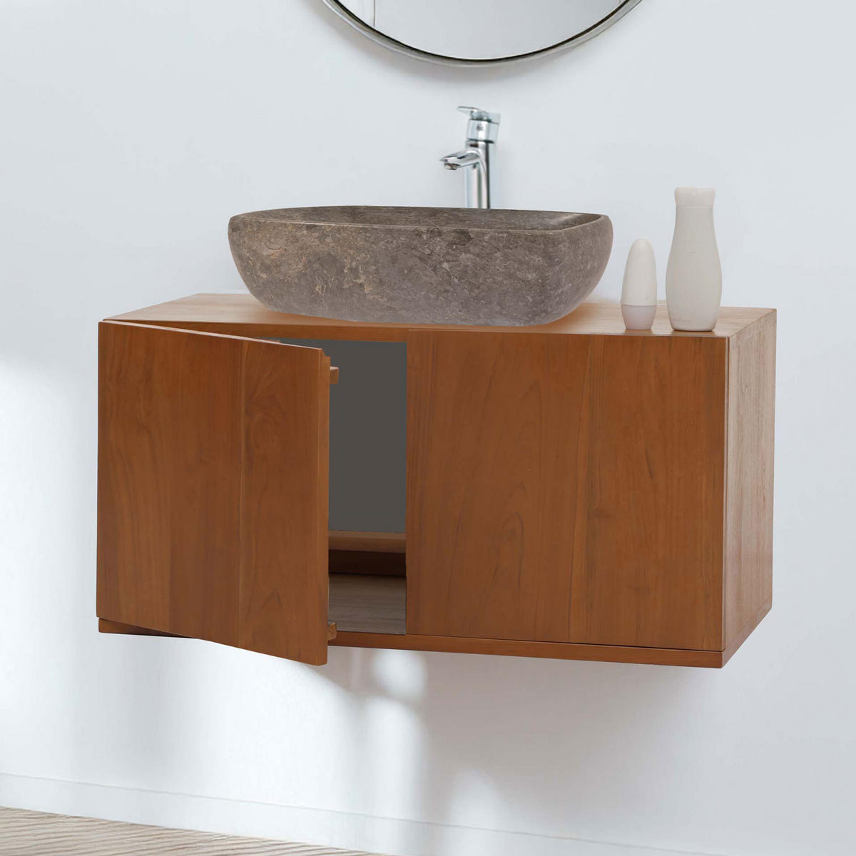 WASCHBECKENUNTERSCHRANK Braun - Braun, Holz (80/40/40cm) - MCW