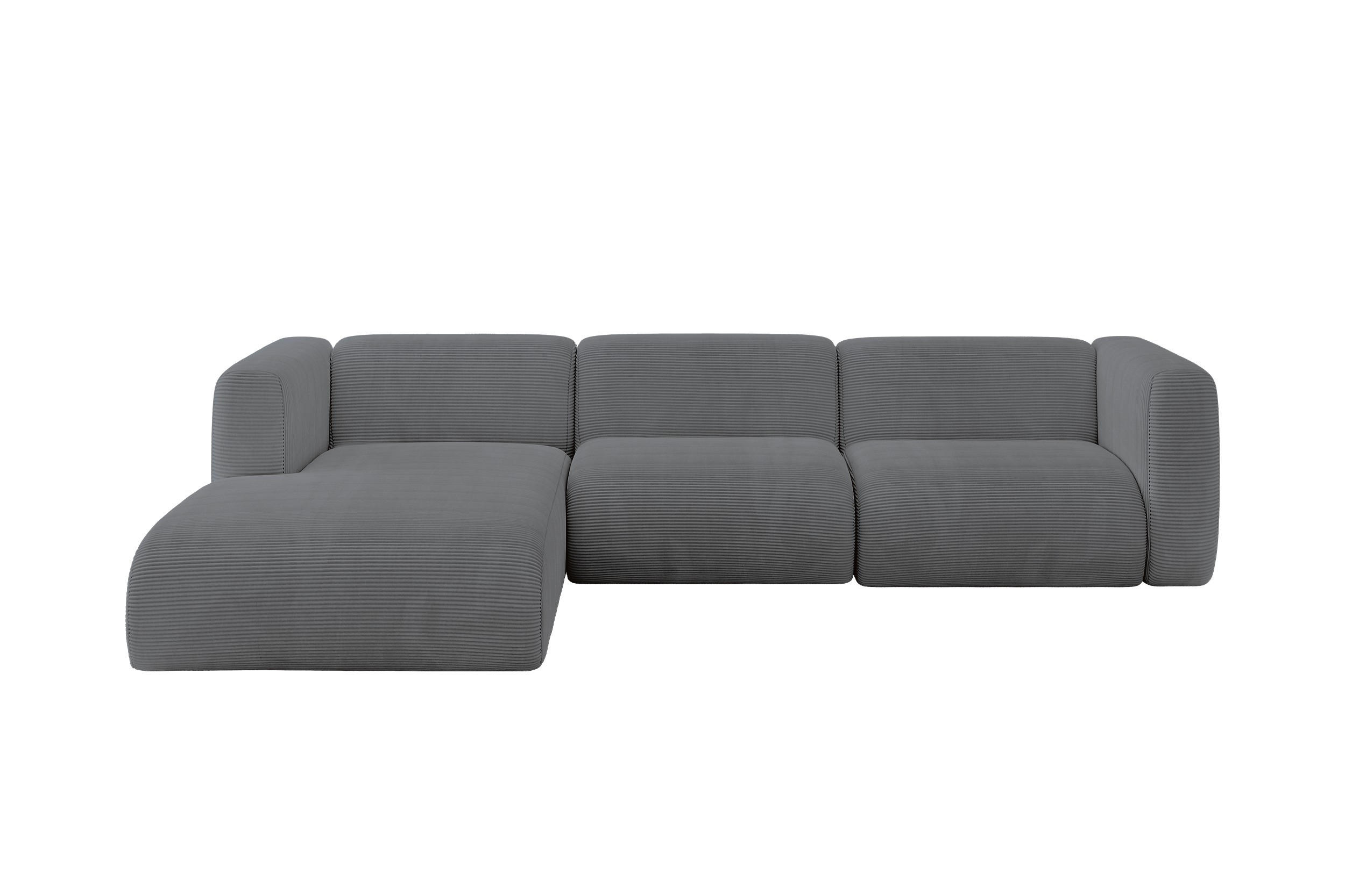ALTDECOR ROHOVÁ SEDAČKA S LEVOU OTOMANOU MIRA-L2 318x179x89 Tmavě šedá Manšestr