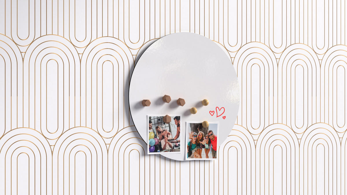 RUNDE Magnetplatte SLIMboard weiß 30 cm Durchmesser - rahmenlose weiße Tafel - Weiß, Metall (30/30/0.3cm) - ALLboards