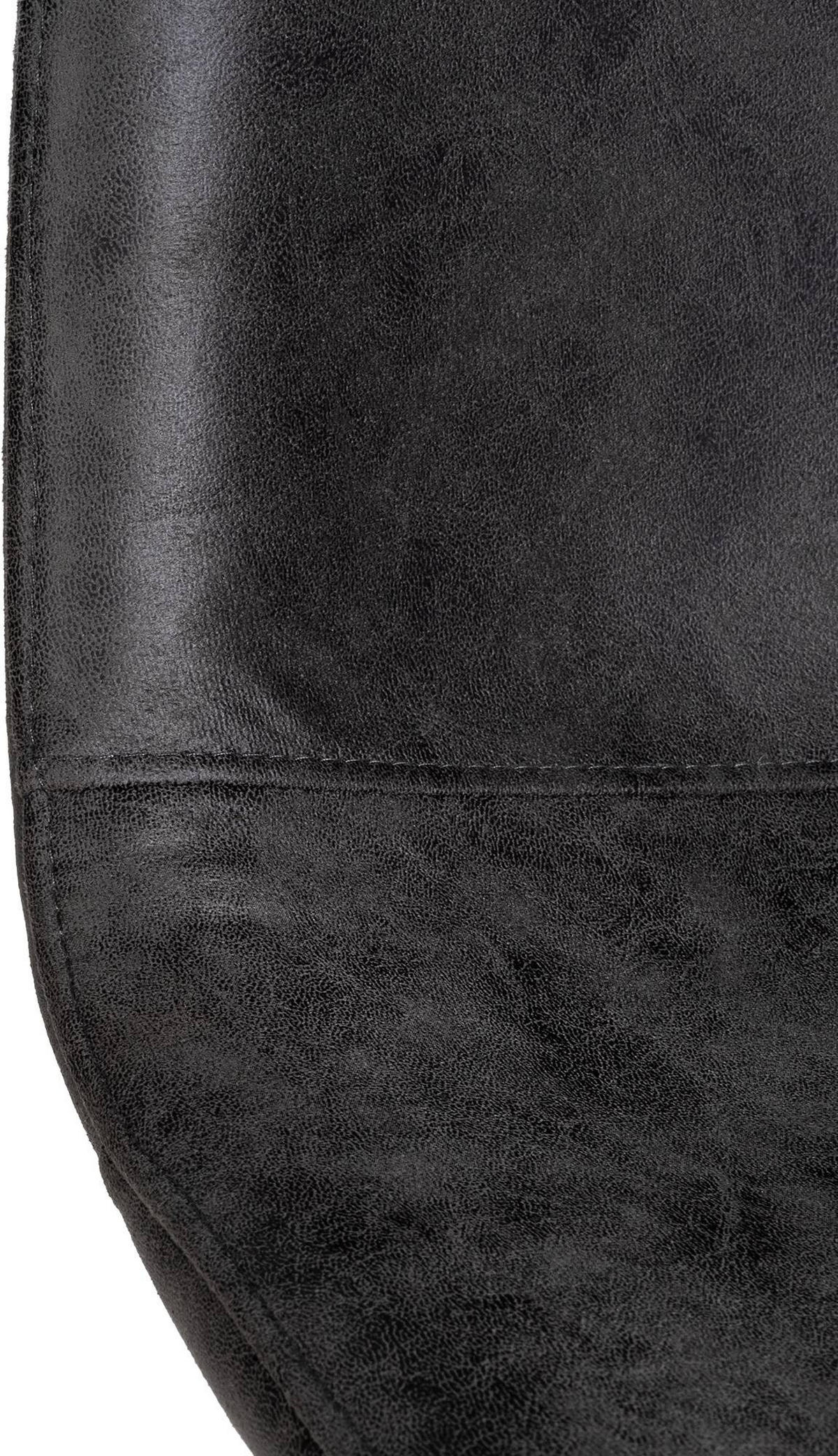 STUHL 4er Set Lederlook Dunkelgrau - Dunkelgrau/Schwarz, Textil/Metall (44/88/51cm) - CLP