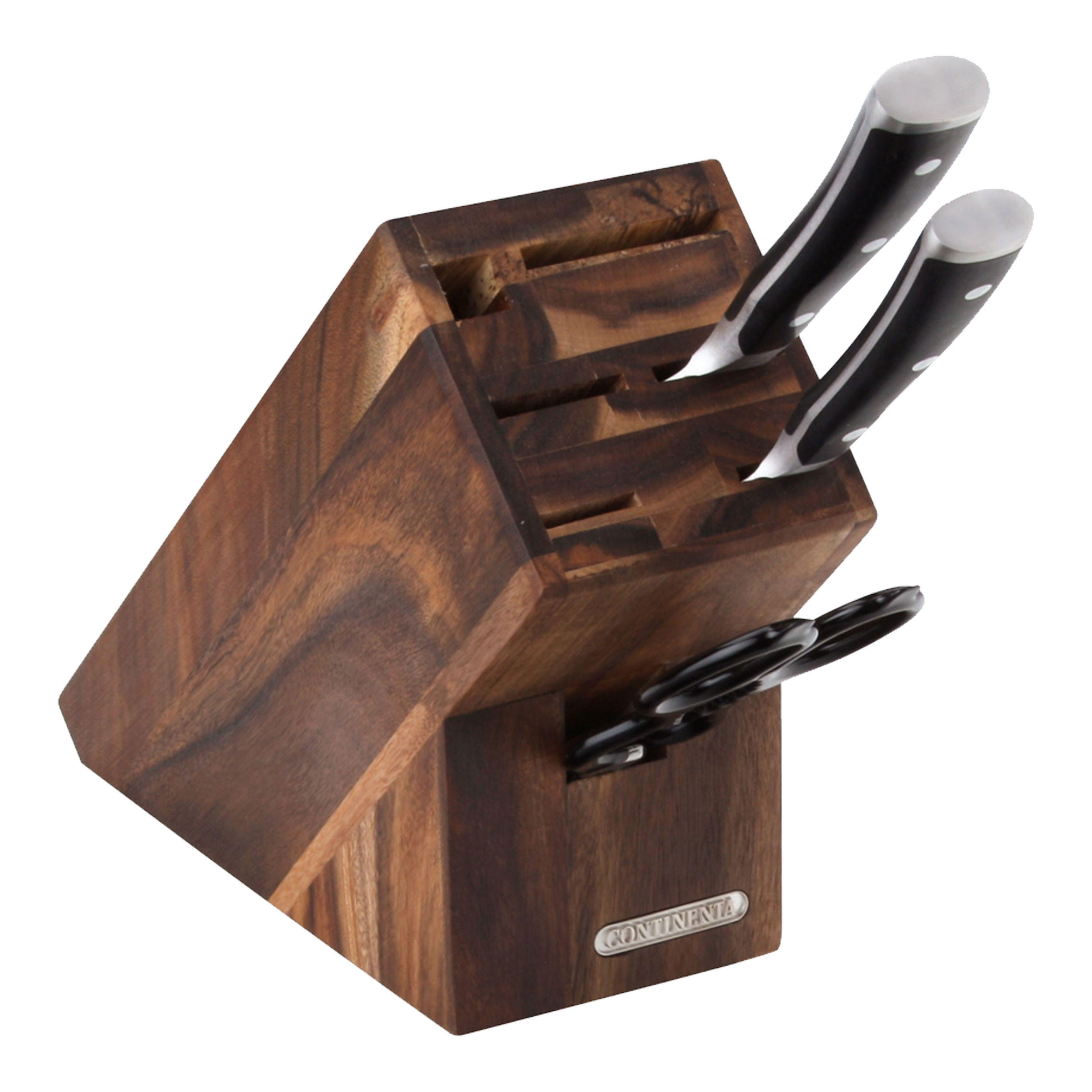 MESSERBLOCK, schräg stehend, Akazienholz, 22 x 9.5 x 20 cm - Braun, Holz (10/25/10cm) - Continenta