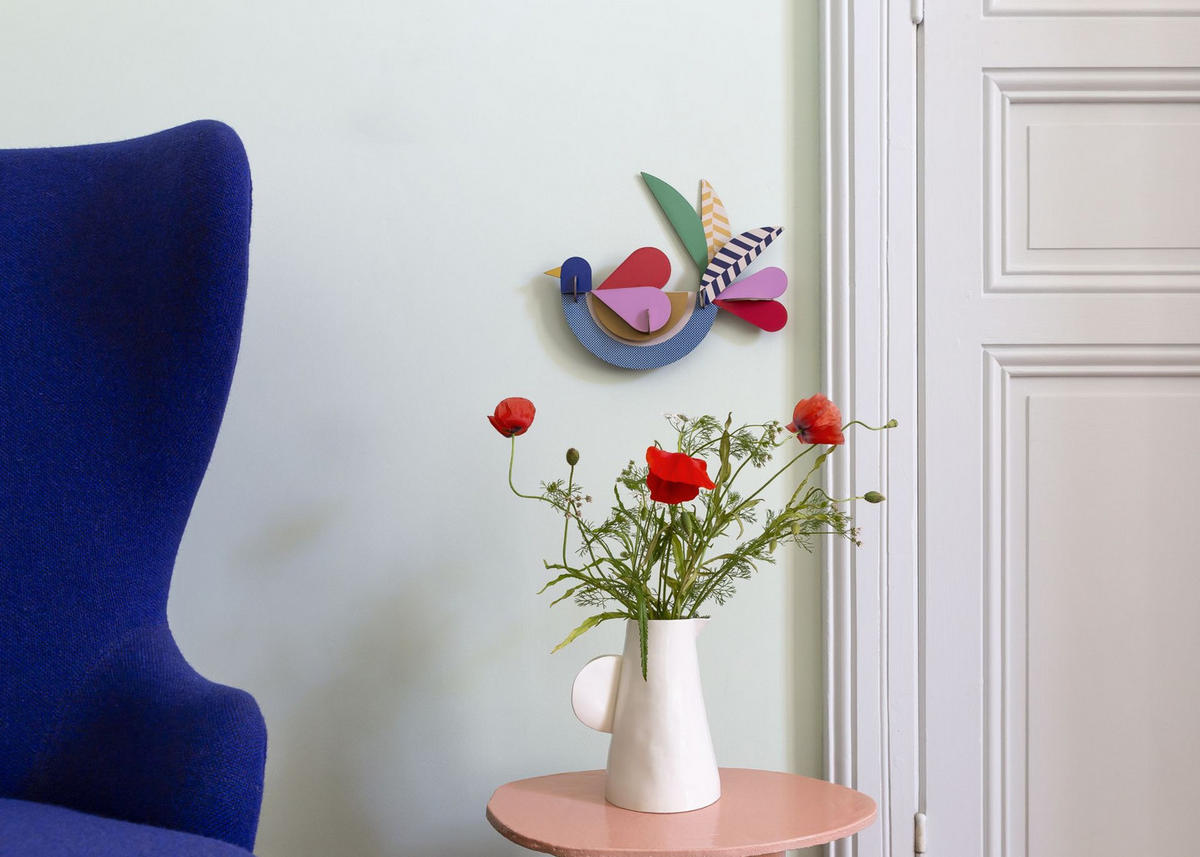 WANDSKULPTUR Bunt 7,5/22 cm - Multicolor, Wellpappe (7.5/22/28cm) - Studio Roof