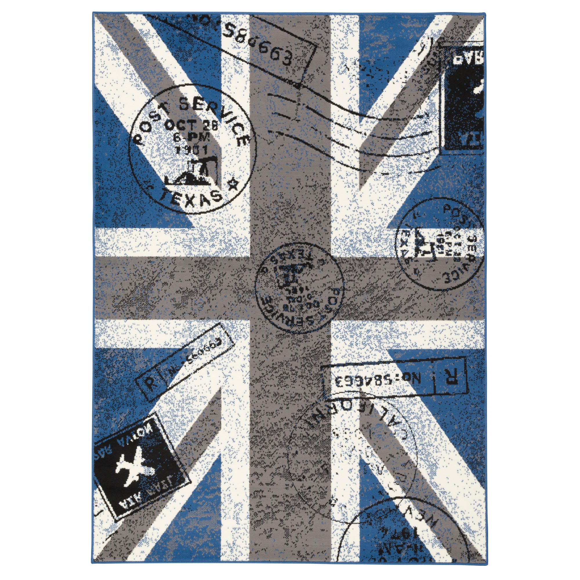 TEPPICH TRENDLINE UNION JACK - Blau/Grau, Textil (185/270cm) - Pergamon