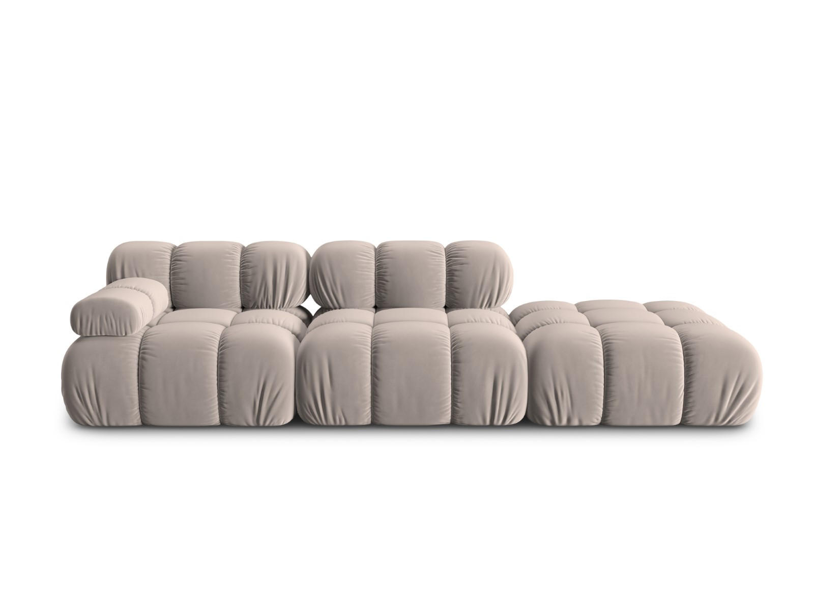 MODULARES-SOFA rechts Bellis aus Samt beige 4 Sitzplätze - Beige, Textil (94/63/282cm) - Micadoni