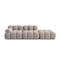MODULARES-SOFA rechts Bellis aus Samt beige 4 Sitzplätze - Beige, Textil (94/63/282cm) - Micadoni