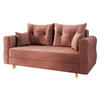 SCHLAFSOFA Zako 2 - Dunkelrosa/Naturfarben, Holz/Textil (167/85/77cm) - MIRJAN24