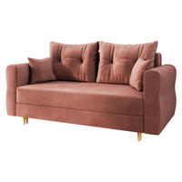 SCHLAFSOFA Zako 2 - Dunkelrosa/Naturfarben, Holz/Textil (167/85/77cm) - MIRJAN24