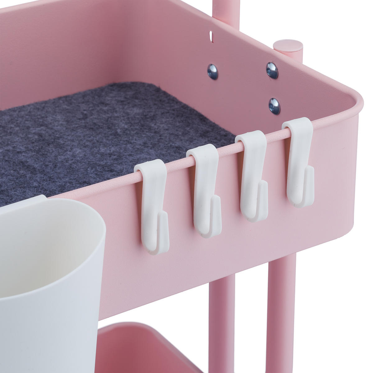 ROLLWAGEN - Rosa, Kunststoff/Textil (38/86/39cm) - Relaxdays