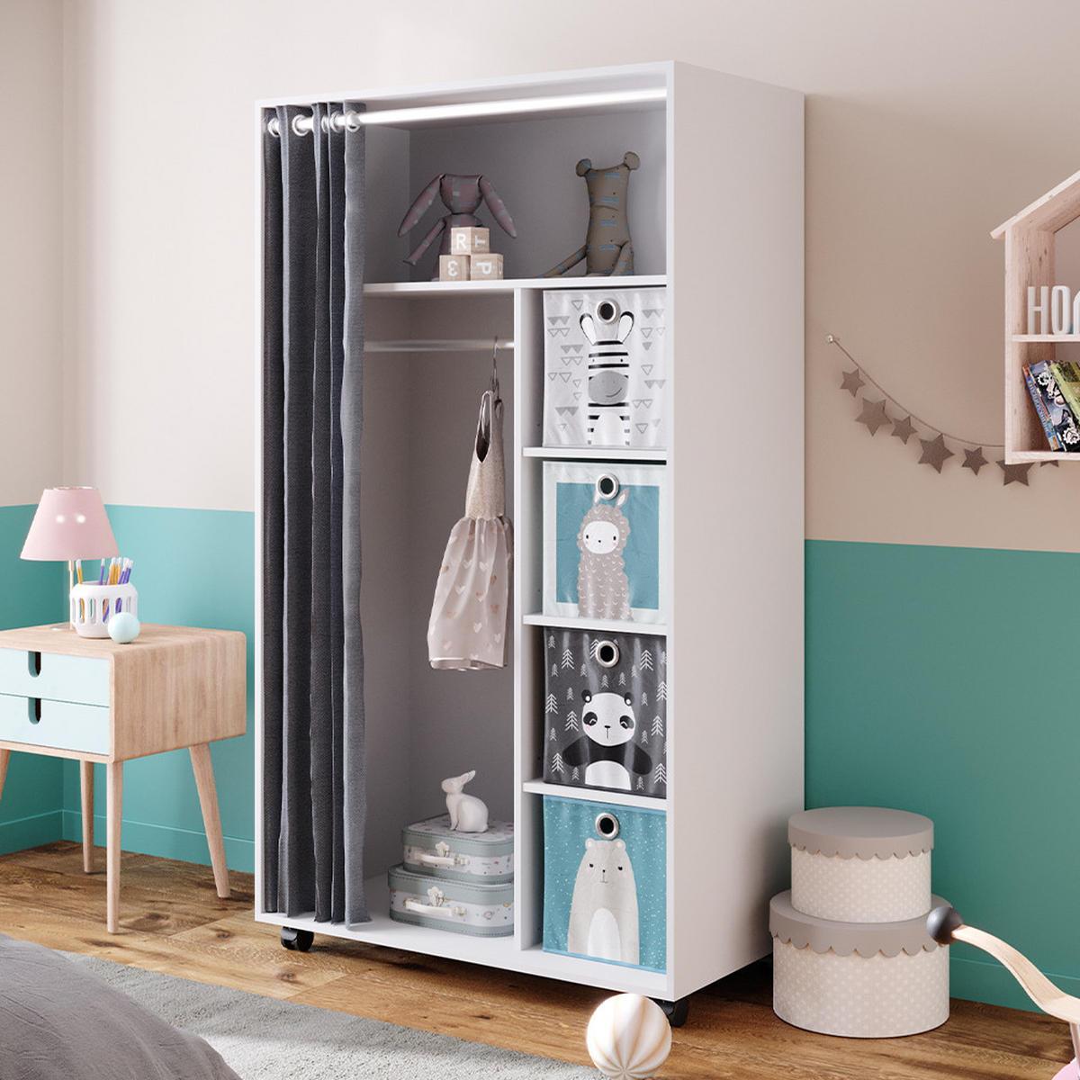 KLEIDERSCHRANK Doros Weiß 100 x 168 cm - Weiß, Holzwerkstoff (100/168/50cm) - Vicco
