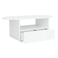 COUCHTISCH, wolkenförmige Tischplatte, Spanplatte, mit Schublade und offenem Fach, 100/60/40,5 cm, Weiß - Weiß, Holzwerkstoff (100/45.5/60cm) - Redom
