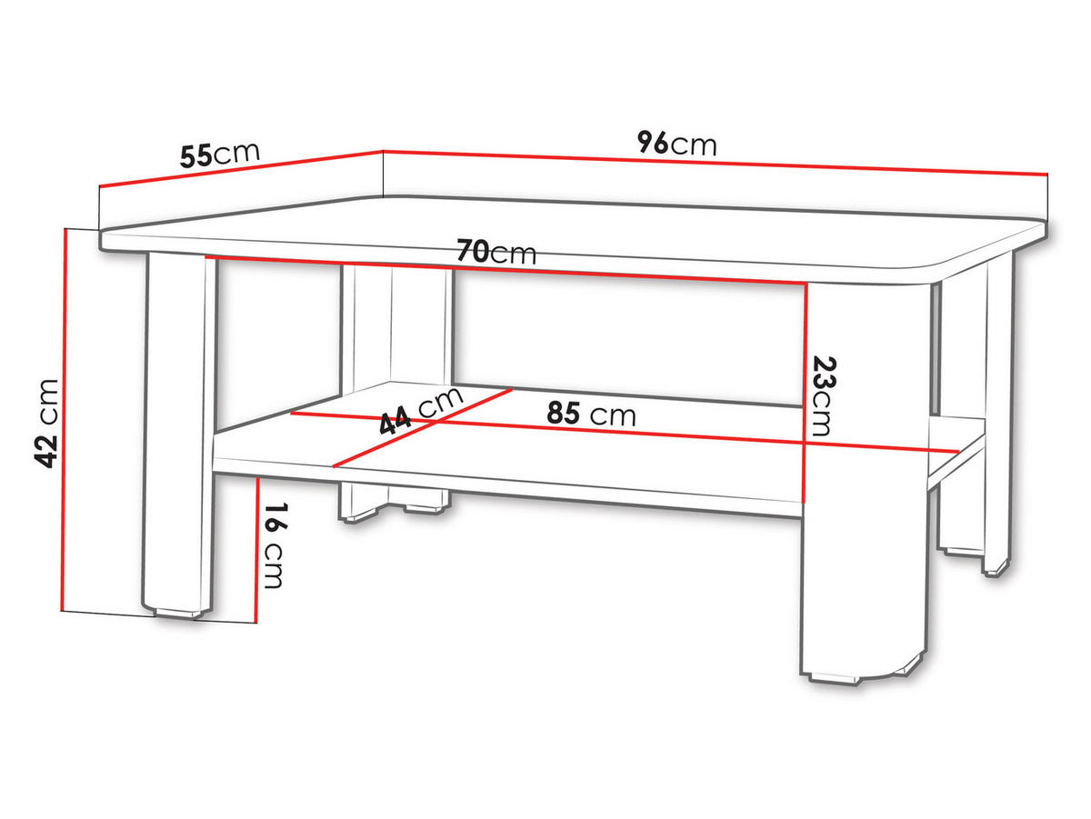 COUCHTISCH Rest - Schwarz, Holzwerkstoff (96/55/42cm) - MIRJAN24