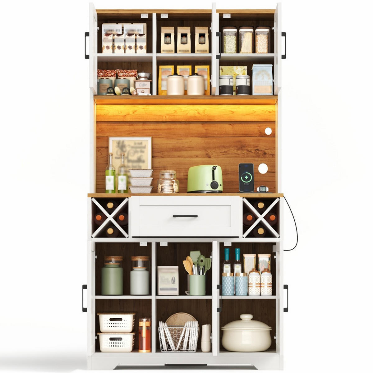GESCHIRRSCHRANK Naturfarben 105/40/180 - Naturfarben, Holzwerkstoff (105/180/40cm)