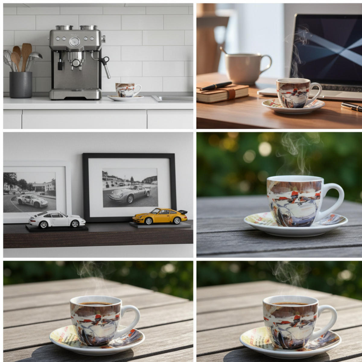 ESPRESSOTASSE Lenzerheide Mehrfarbig Mit Untertasse - Multicolor, Keramik (0.08L) - Porsche