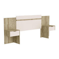 BETTKOPFTEIL ausziehbar mit integrierten Nachttischen - 140/160 cm - Naturfarben & Cremefarben - PARATI - Naturfarben, Holz (252/106/39.5cm) - Vente-Unique