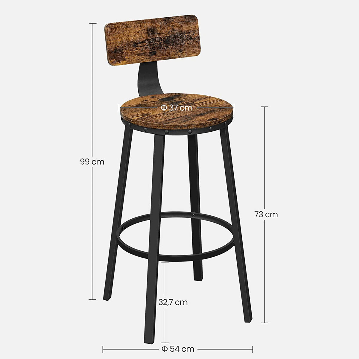BARSTUHL 2ER-SET - Braun, Holzwerkstoff (54/99/54cm) - Hansiro