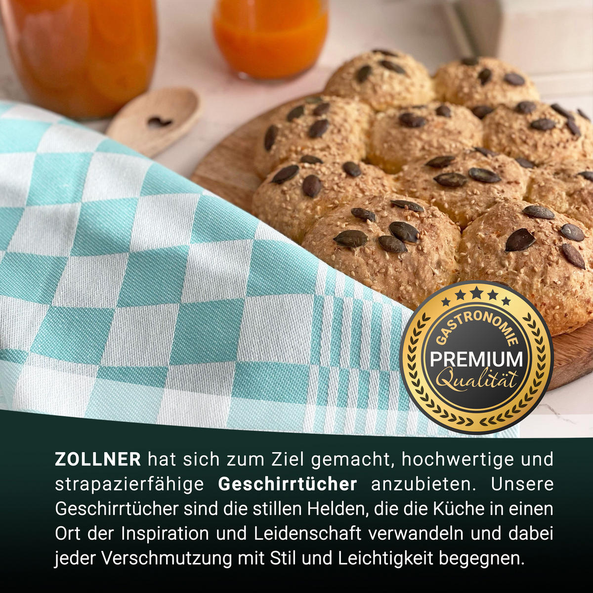 GESCHIRRTÜCHER, 6er-Set, 65x65 cm, 100% Baumwolle, Grün - Grün, Textil (65/65cm) - Zollner