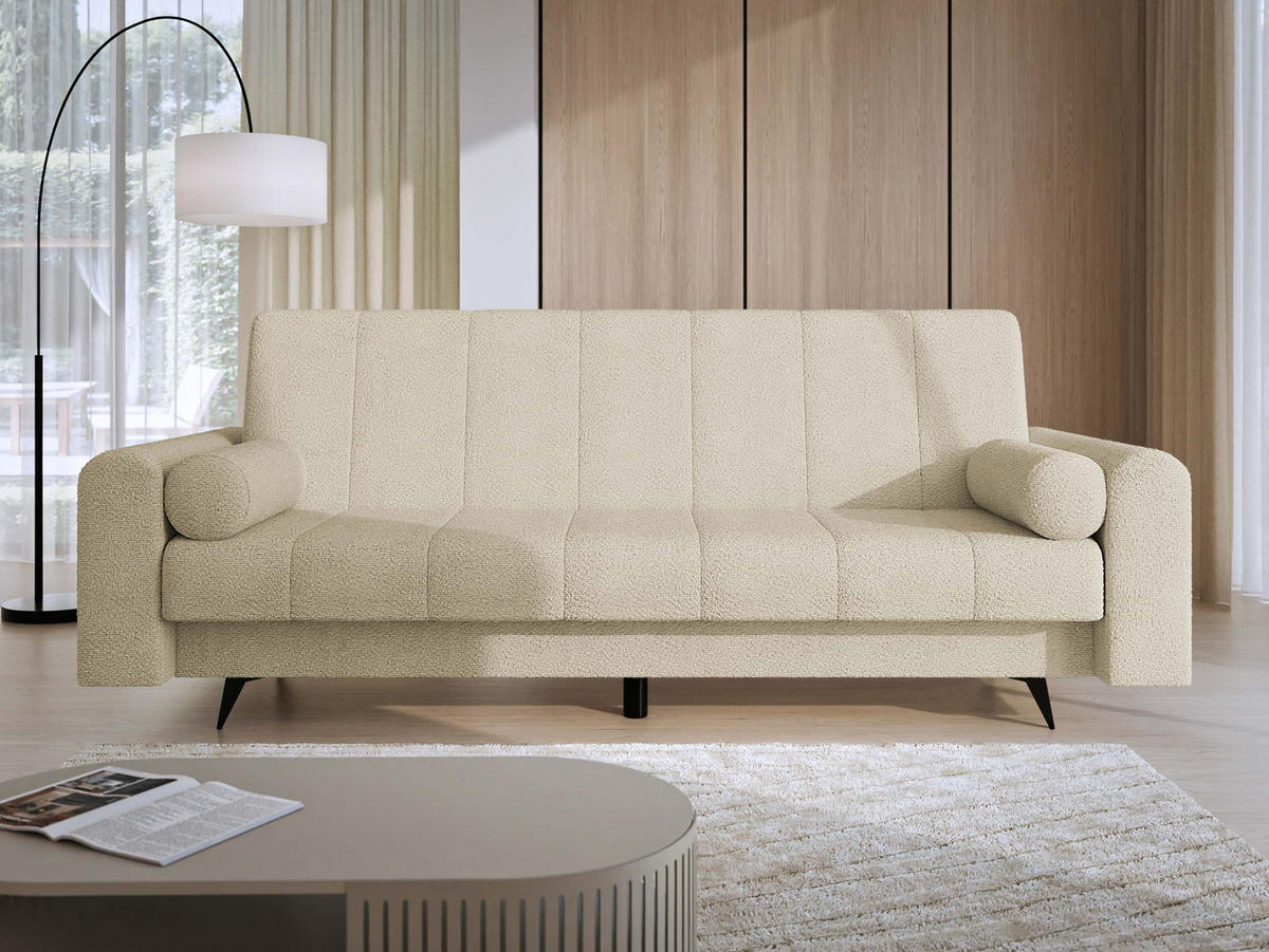 SCHLAFSOFA Zuri - Beige/Schwarz, Holz/Textil (240/93/91cm) - MIRJAN24
