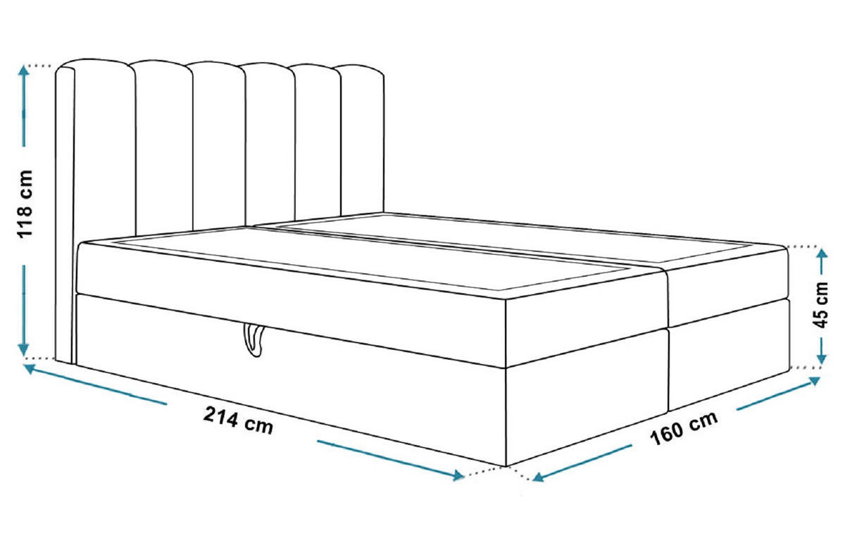 BOXSPRINGBETT 160x200 Rimini mit Matratze und Bettkasten, Schwarz - Schwarz, Holz/Textil (160/200cm) - Emporius