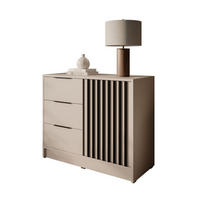 KOMMODE NELA mit Lamellen, Kaschmir/Schwarz - Kaschmir, Holzwerkstoff (105/86/45cm) - Lookway