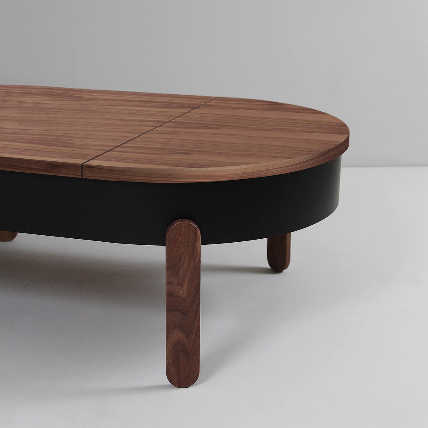 COUCHTISCH Batea L - Walnussfarben/Schwarz, Holz (60/100/35cm) - Woodendot